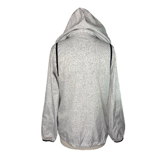 LUCY ACTIVEWEAR White Black Speckle Dot Hooded Lightweight Jacket Size Medium - Picture 3 of 10